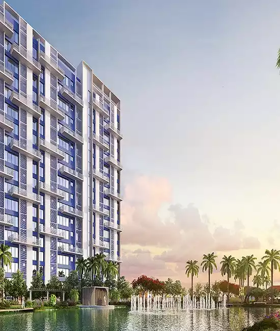 Morya waterfront tower at dusk, B.L. Saha Road